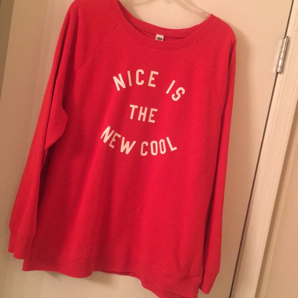 Old Navy red oversized sweatshirt